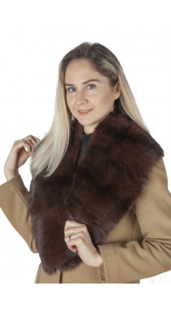 Dark brown sable fur collar
